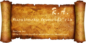 Ruzsinszky Anasztázia névjegykártya